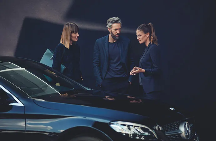 A couple purchasing a Mercedes-Benz