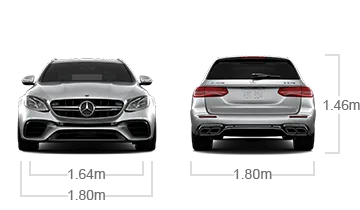 model front and back view diensions