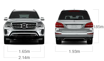 model front and back view diensions