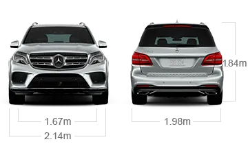 model front and back view diensions