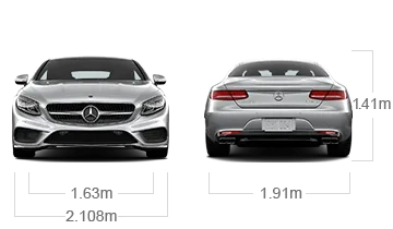 model front and back view diensions