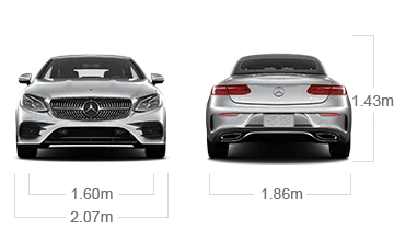 model front and back view diensions