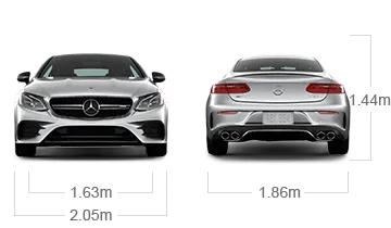 model front and back view diensions