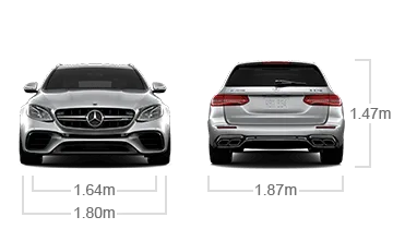 model front and back view diensions