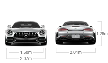 model front and back view diensions