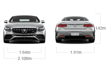 model front and back view diensions