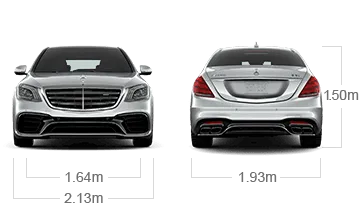 model front and back view diensions