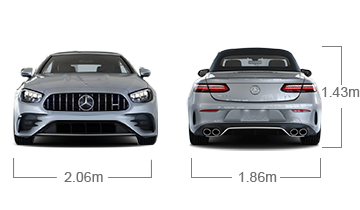 model front and back view diensions