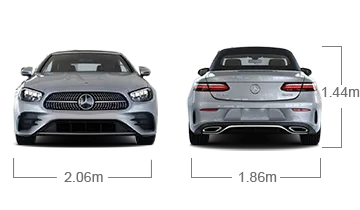 model front and back view diensions