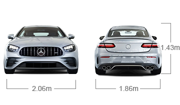 model front and back view diensions