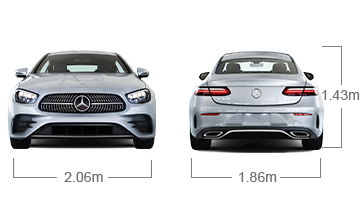 model front and back view diensions