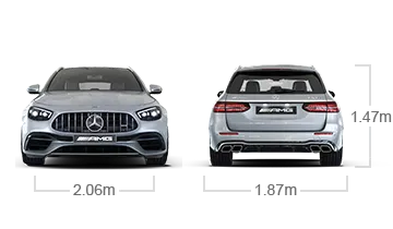 model front and back view diensions