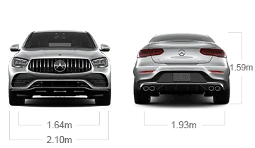 model front and back view diensions