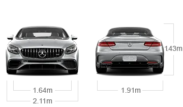 model front and back view diensions
