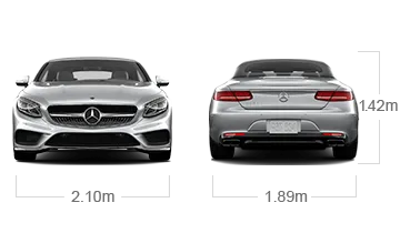 model front and back view diensions