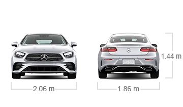 model front and back view diensions