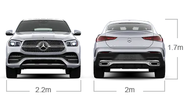 model front and back view diensions