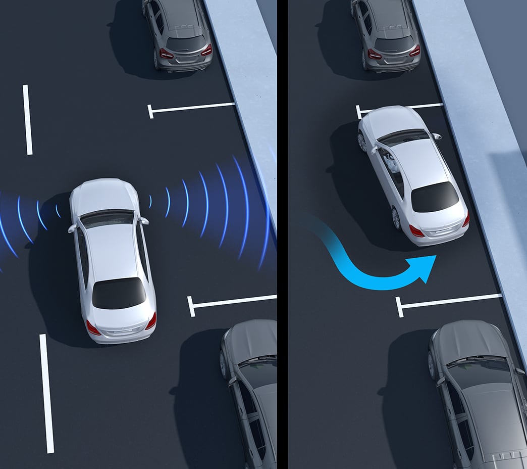 C-Class options include the driving convenience of Active Distance Assist DISTRONIC, the adaptive cruise control pioneered by Mecedes-Benz. A built-in dashcam is available, too.