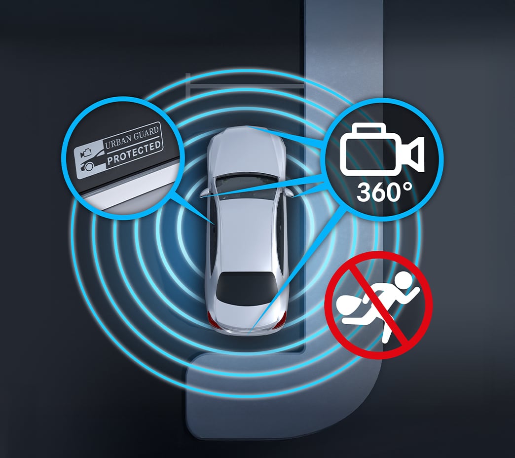 After you park, GUARD 360°® can alert you if the car is bumped. It can even use the car's exterior cameras to take pictures and send them to you via the Mercedes-Benz app.
