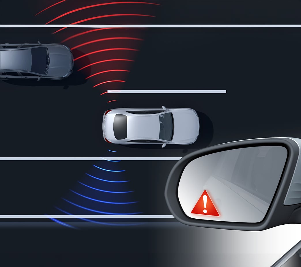 Standard Blind Spot Assist can help make lane changes safer. It also keeps checking over your shoulder after you park, and can alert passengers if it senses it's not safe to open a door.