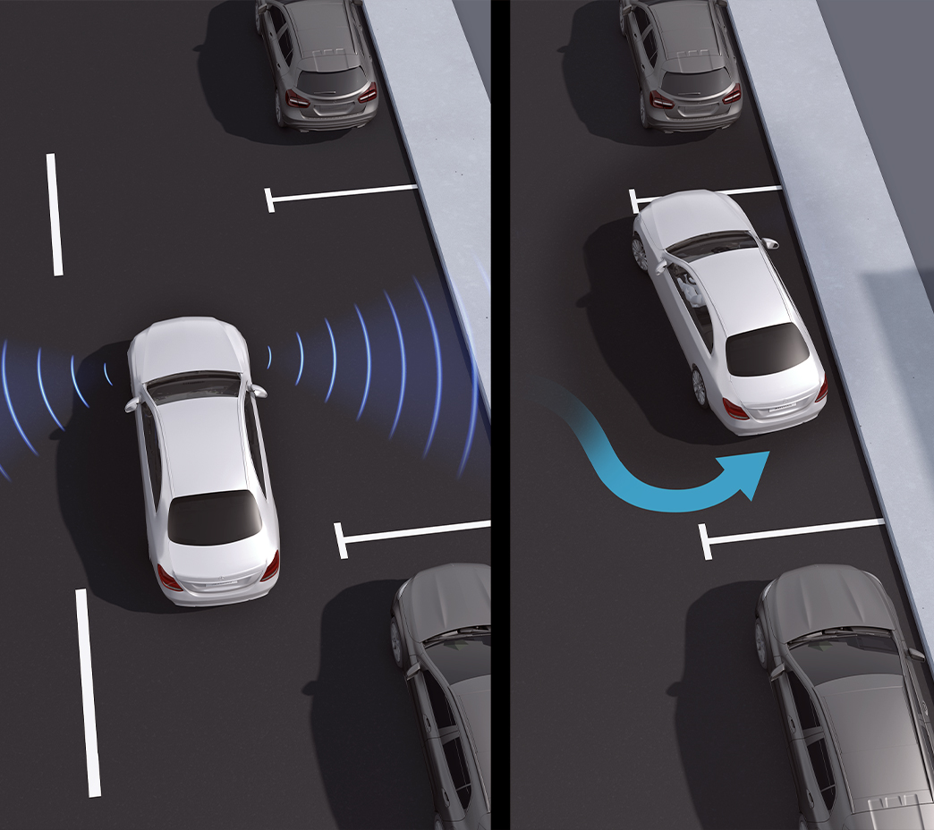 L’aide active au stationnement peut vous aider à manœuvrer dans les espaces restreints et même à garer votre GLC les mains libres. Le système de caméra 360° en option peut composer plusieurs images en une vue virtuelle à vol d’oiseau.