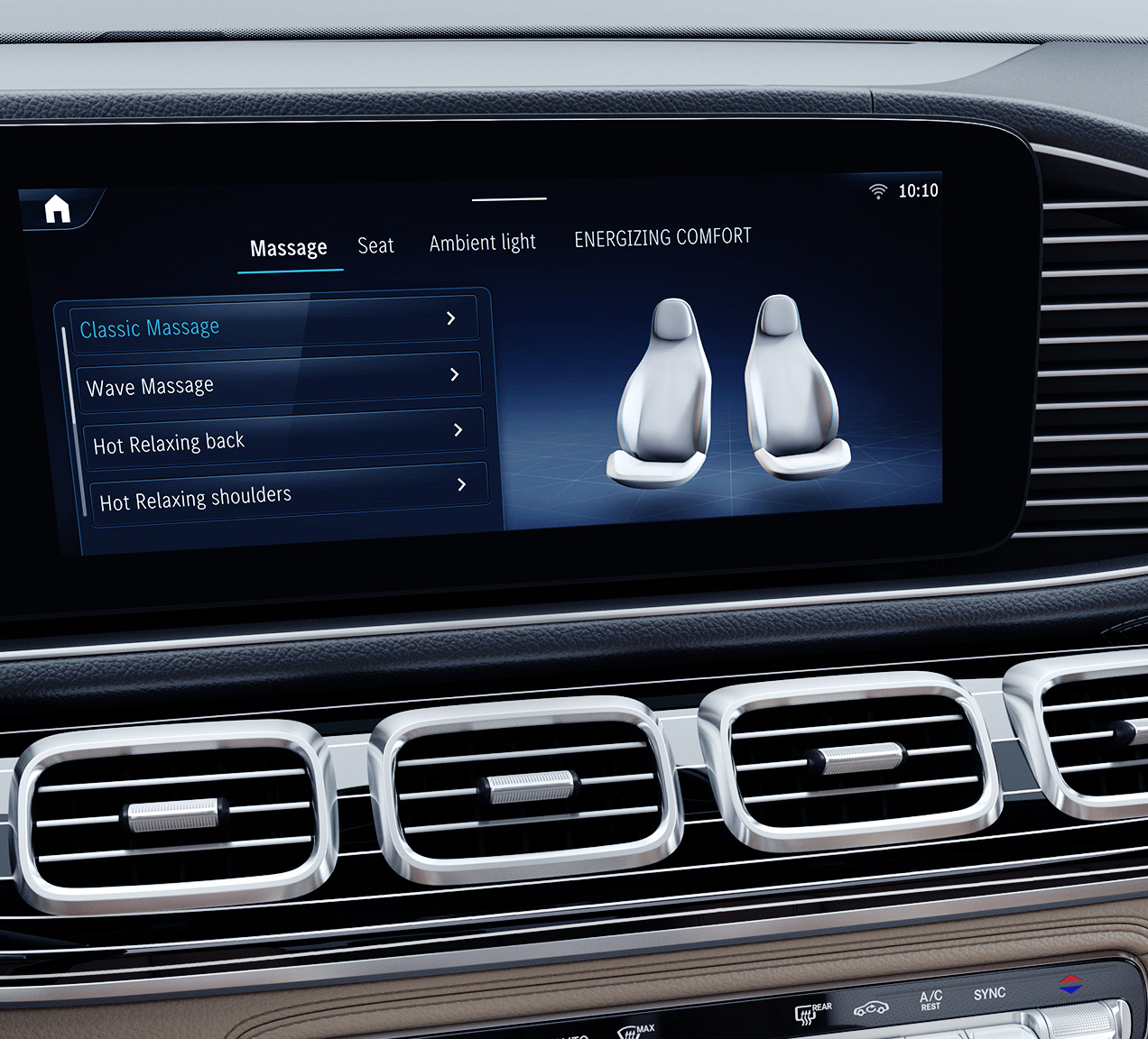 Available massaging front seats