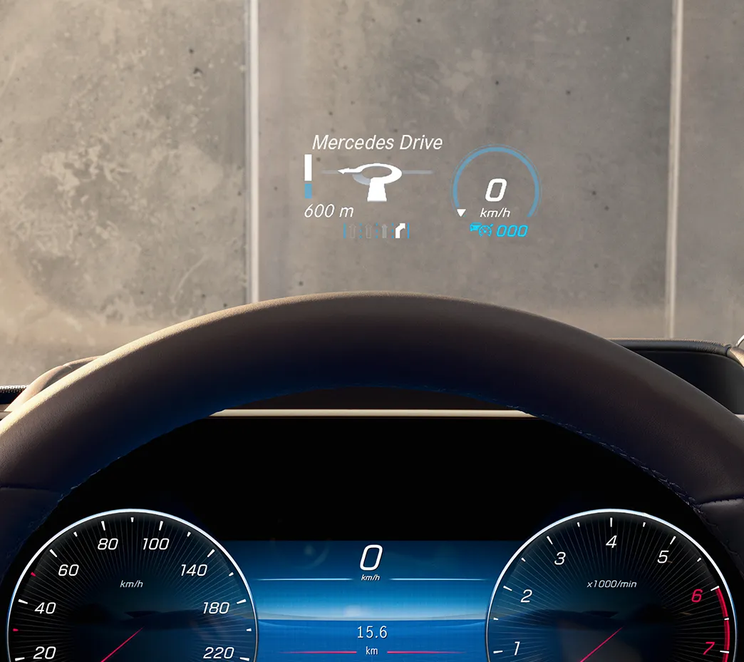 In addition to projecting useful information into your field of vision, augmented reality can float dynamic arrows above an actual turn, for clearer driving direction.