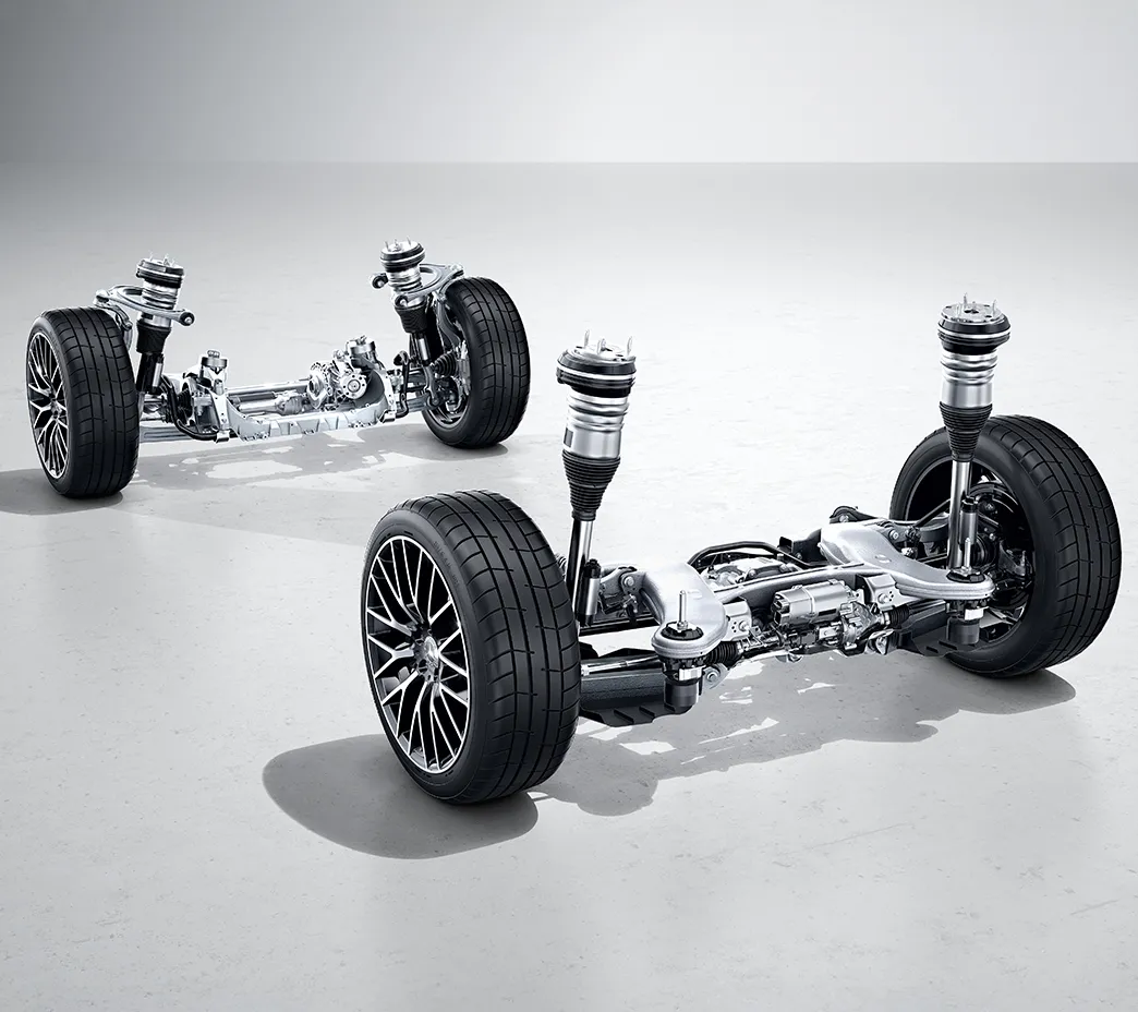 Height-adjustable, AIRMATIC air suspension can adapt at each wheel to optimize agility and poise. Available E-ACTIVE BODY CONTROL can watch the road ahead and respond in milliseconds.