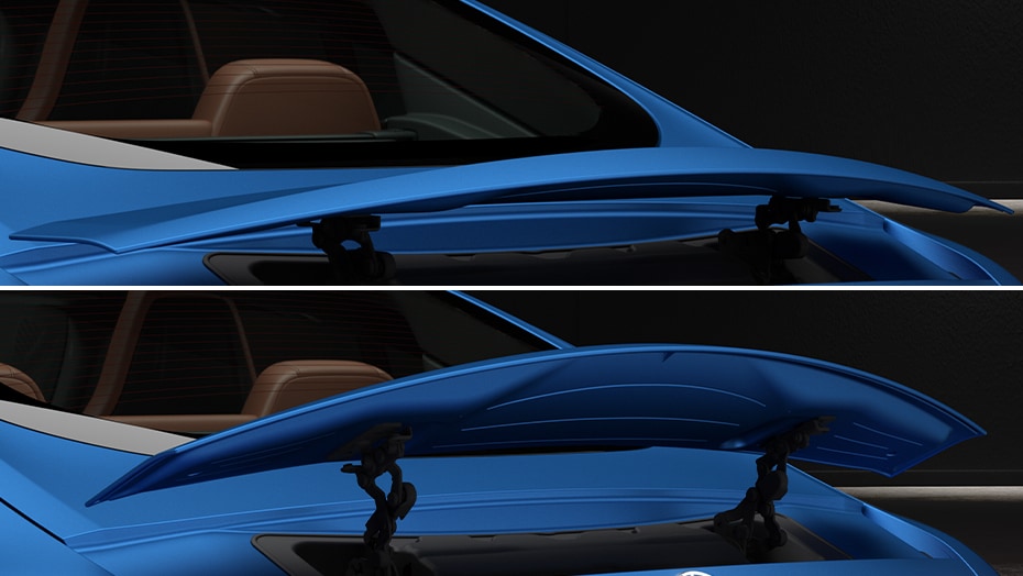 Multistage active rear spoiler