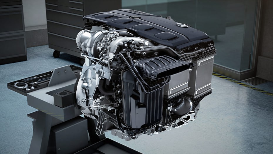 Moteur turbo 4 cylindres en ligne AMG de 2,0 L avec assistance hybride fabriqué à la main 