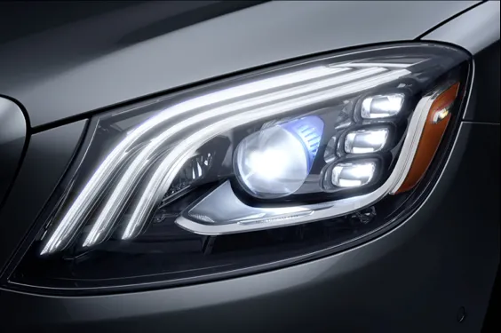 A close-up of an LED headlight.