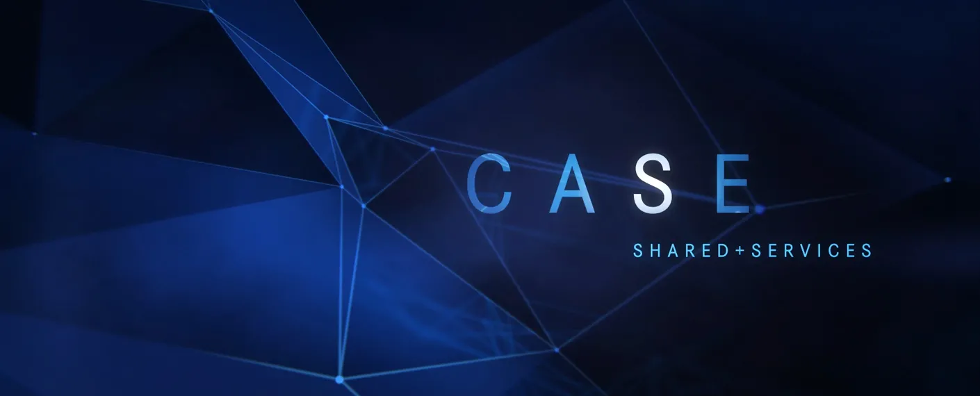 CASE in white letters over a dark blue background.